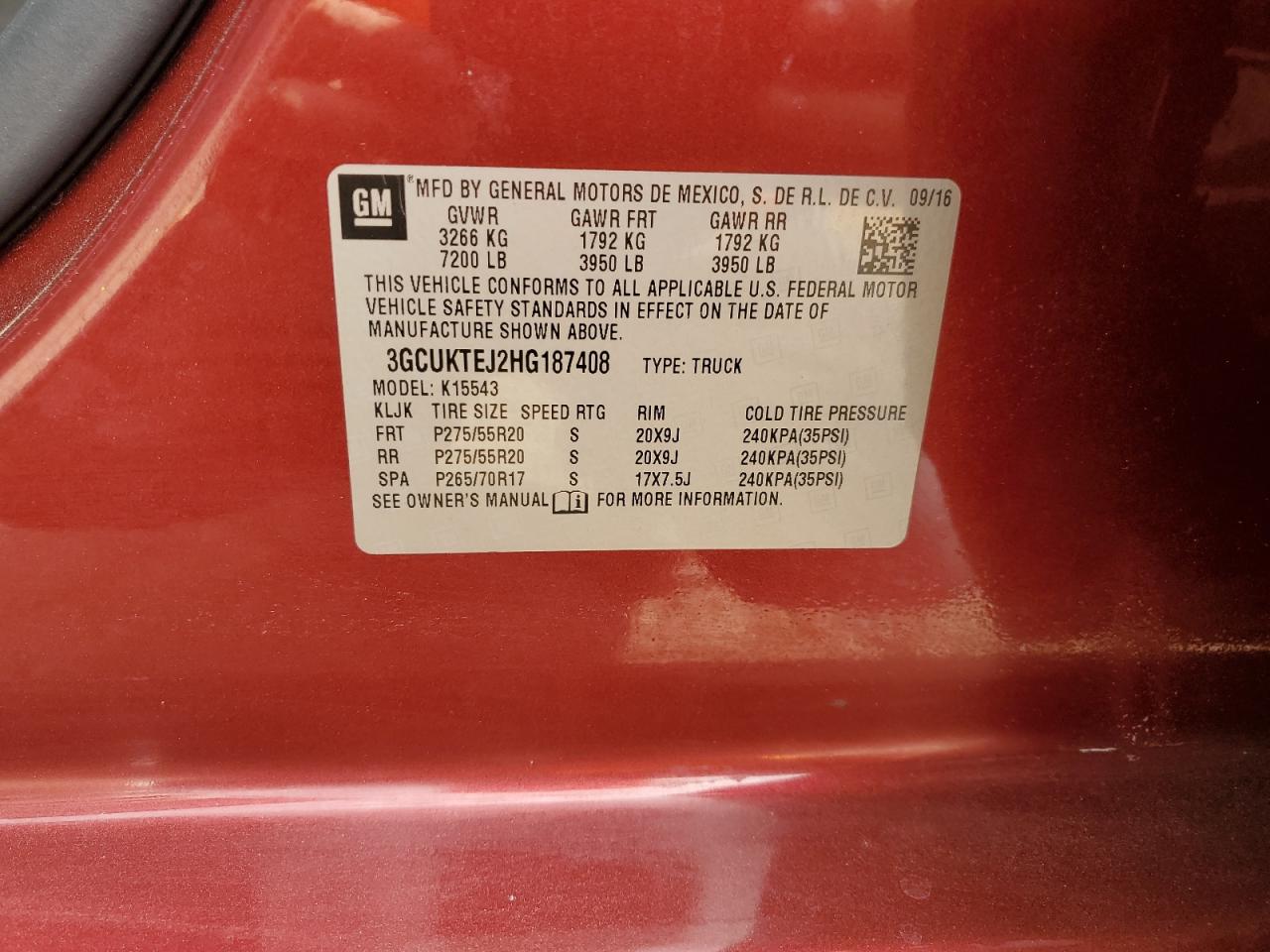 3GCUKTEJ2HG187408 2017 Chevrolet Silverado K1500 High Country