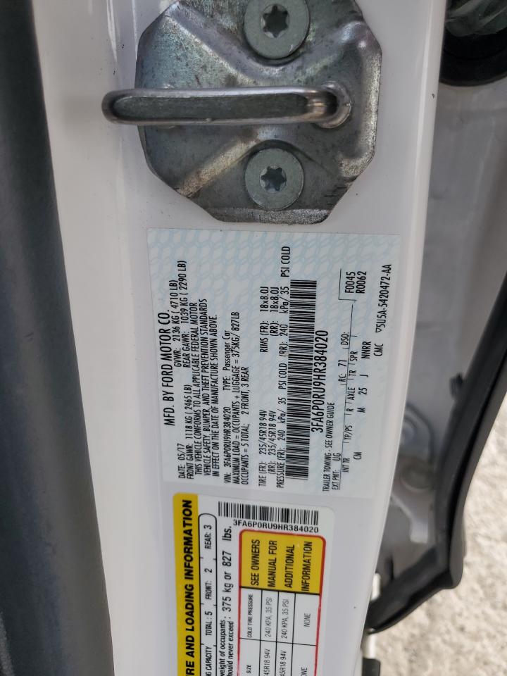 3FA6P0RU9HR384020 FORD FUSION 2017