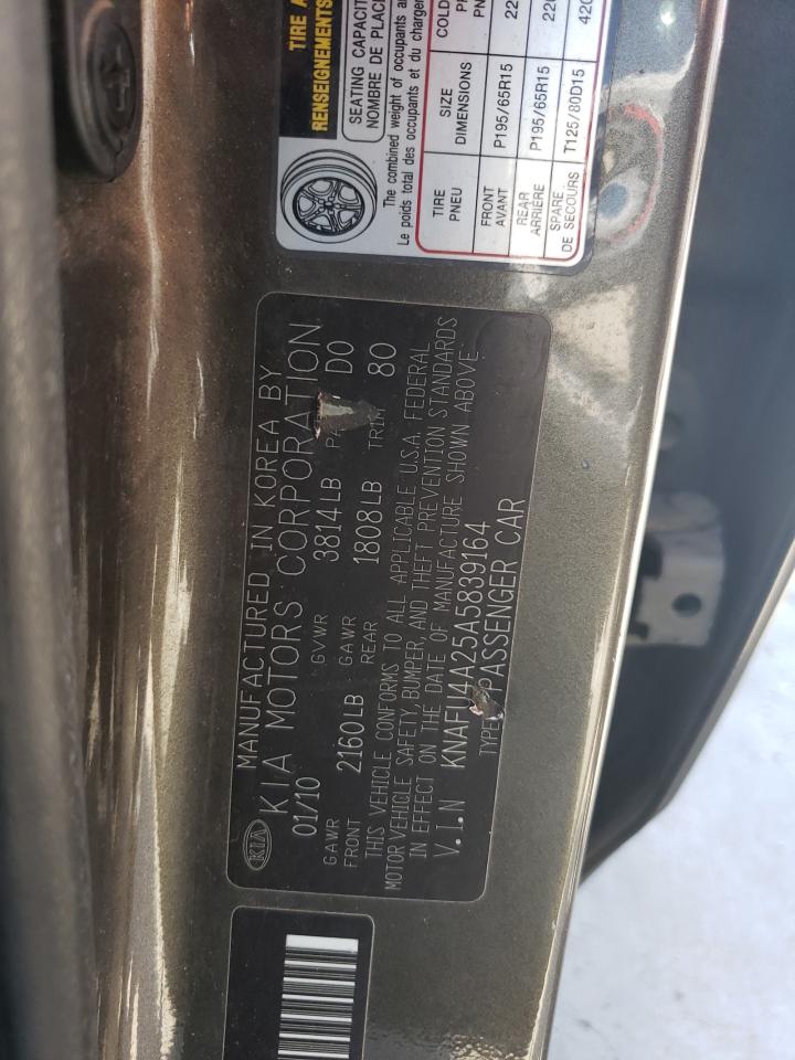 KNAFU4A25A5839164 2010 Kia Forte Ex