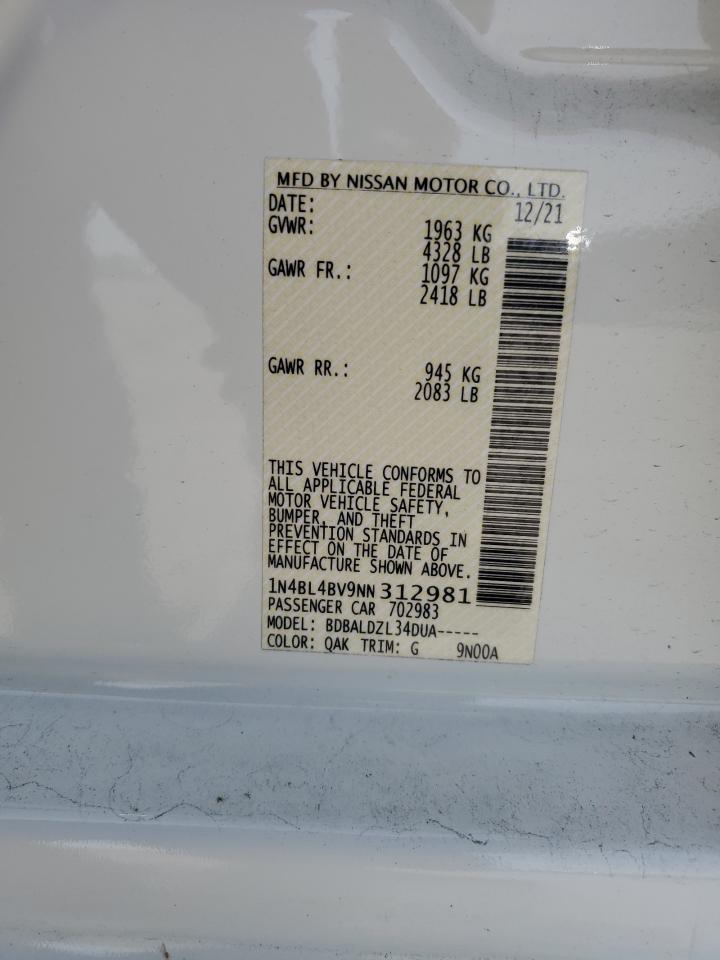 1N4BL4BV9NN312981 NISSAN ALTIMA 2022