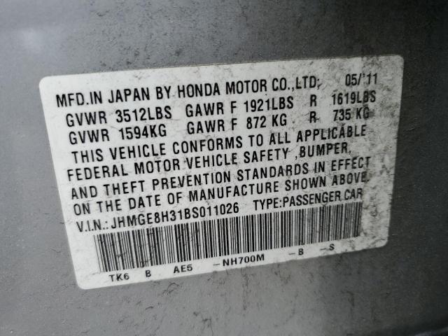 Lot #2491424669 2011 HONDA FIT salvage car