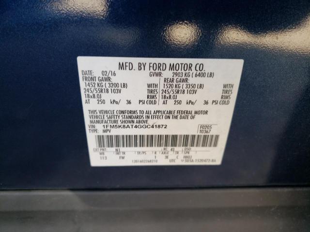 2016 Ford Explorer Police Interceptor VIN: 1FM5K8AT4GGC41872 Lot: 49620184