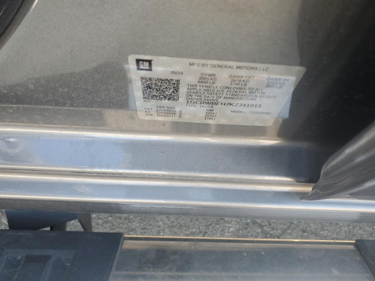 1GCRWBEH7KZ341913 CHEVROLET ALL Models 2019