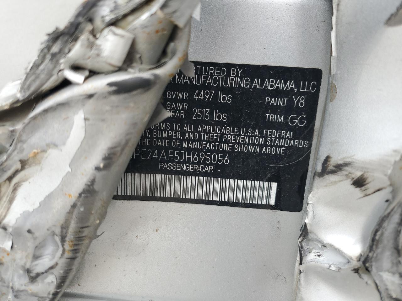 5NPE24AF5JH695056 2018 Hyundai Sonata Se