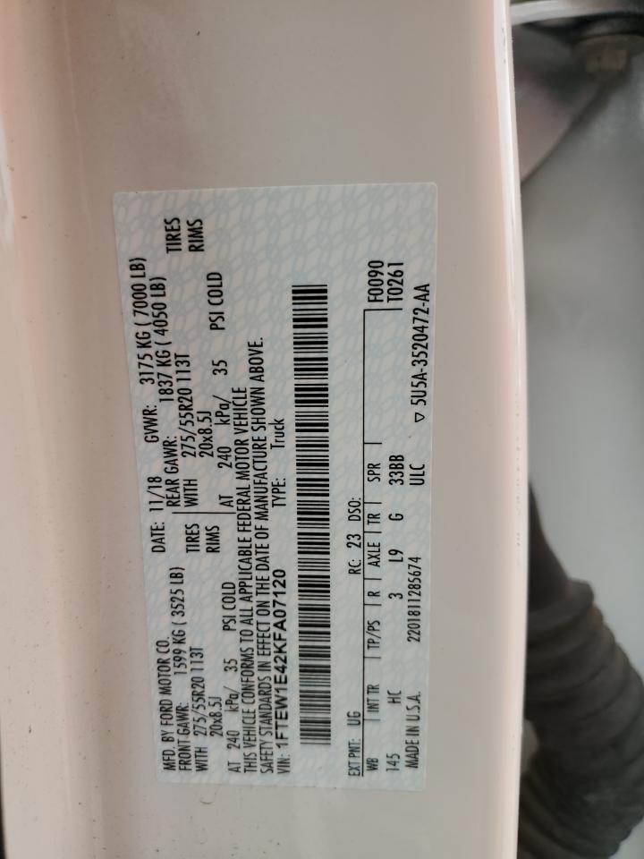 1FTEW1E42KFA07120 FORD F-150 2019