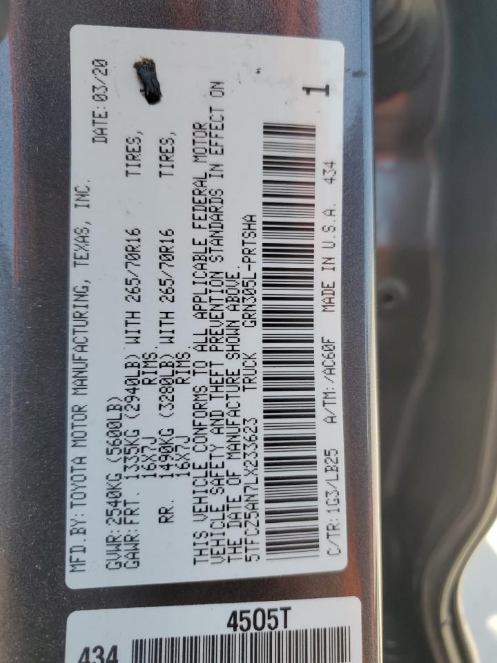 5TFCZ5AN7LX233623 2020 Toyota Tacoma Double Cab