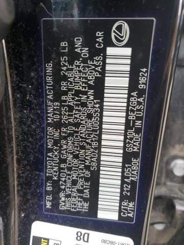 58ADZ1B17LU055341 Lexus ES350 ES 350 12