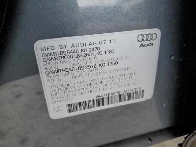 2012 Audi Q5 Premium Plus VIN: WA1LFAFP8CA014355 Lot: 49373084