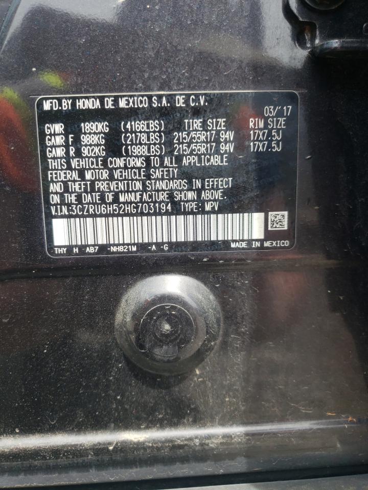 3CZRU6H52HG703194 HONDA HR-V 2017
