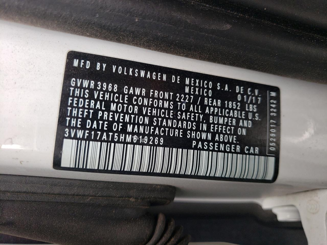 3vwf17at5hm619269 3VWF17AT5HM619269 2017 Volkswagen Beetle 1.8T
