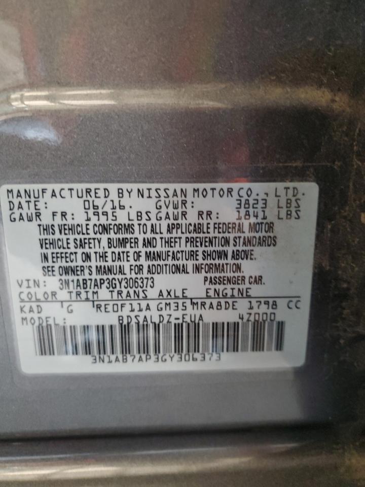 3N1AB7AP3GY306373 2016 Nissan Sentra S