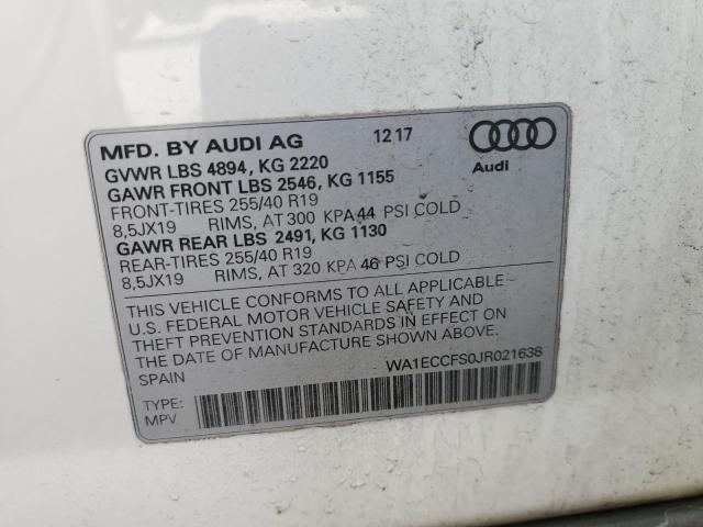 2018 Audi Q3 Premium VIN: WA1ECCFS0JR021638 Lot: 49686224