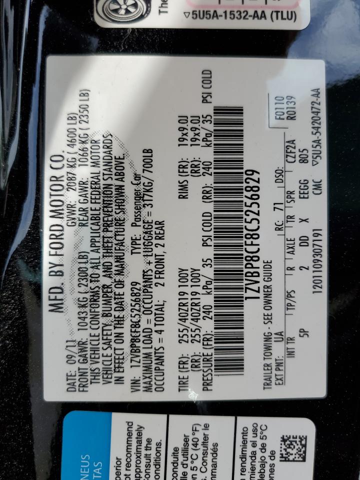 1ZVBP8CF8C5256829 2012 Ford Mustang Gt