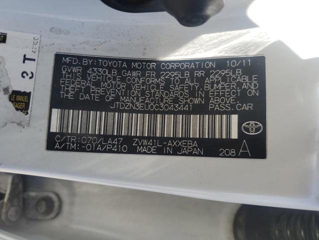 2012 Toyota Prius V VIN: JTDZN3EU0C3043441 Lot: 52873314