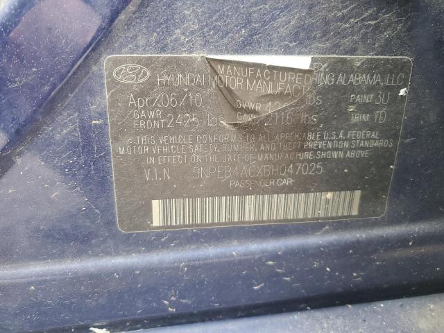 2011 Hyundai Sonata Gls VIN: 5NPEB4ACXBH047025 Lot: 50510464