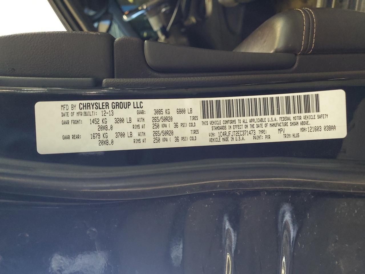 1C4RJFJT2EC371473 2014 Jeep Grand Cherokee Summit