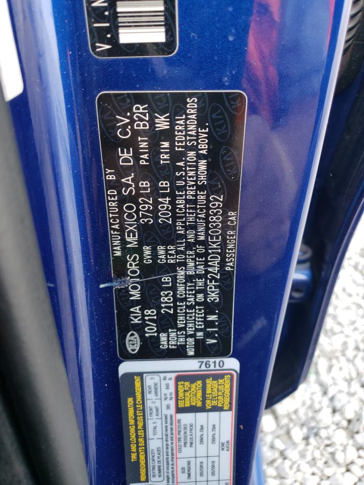 3KPF24AD1KE038392 2019 Kia Forte Fe