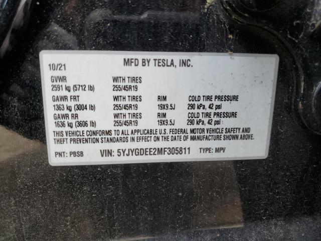 2021 Tesla Model Y VIN: 5YJYGDEE2MF305811 Lot: 52681364