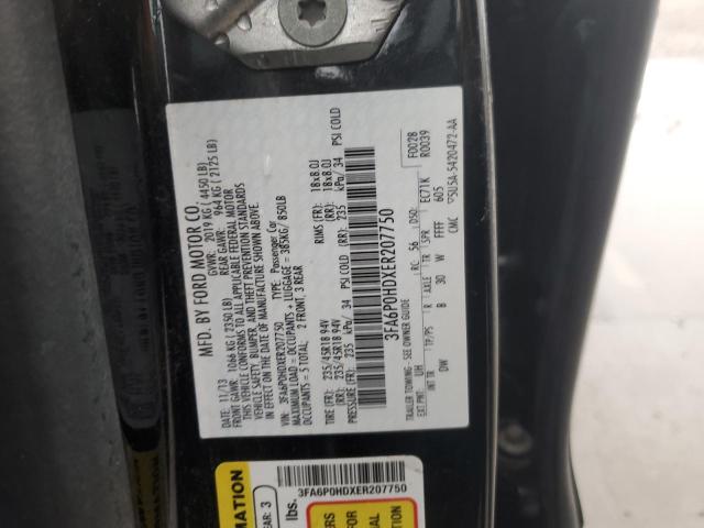 2014 Ford Fusion Se VIN: 3FA6P0HDXER207750 Lot: 48634644