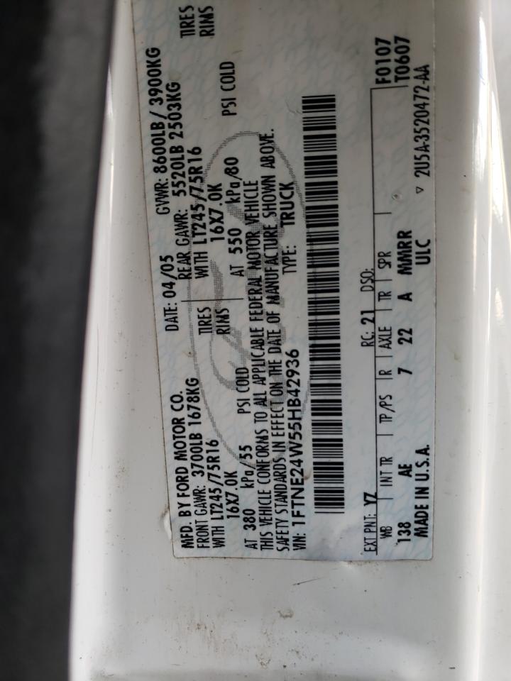 1FTNE24W55HB42936 2005 Ford Econoline E250 Van