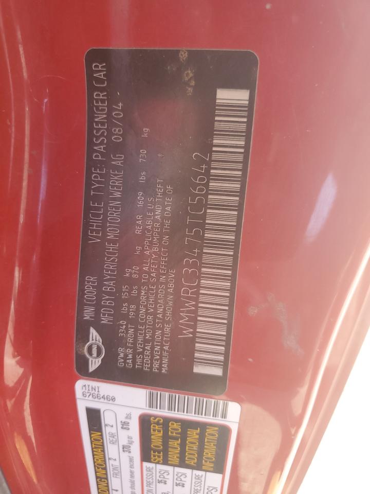WMWRC33475TC56642 2005 Mini Cooper