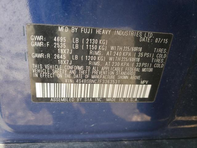 2015 SUBARU OUTBACK 2. - 4S4BSBNC7F3363531