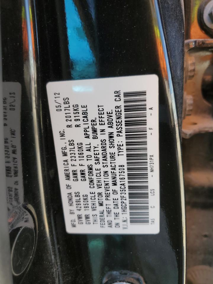 2012 Honda Accord Lx vin: 1HGCP2F35CA167508