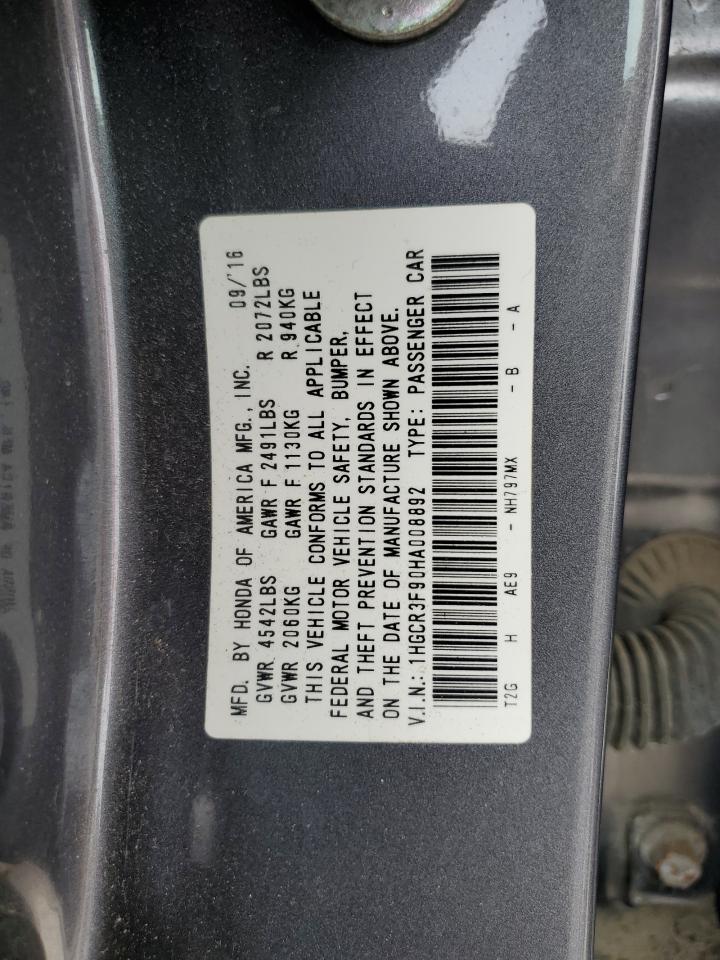 1HGCR3F90HA008892 2017 Honda Accord Touring