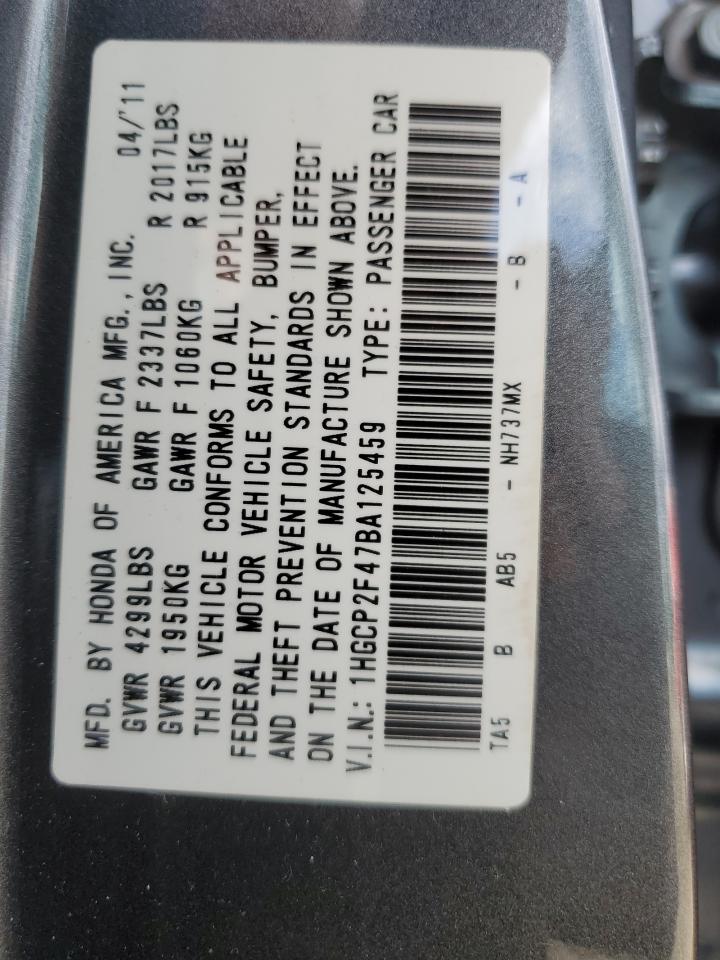 1HGCP2F47BA125459 2011 Honda Accord Lxp