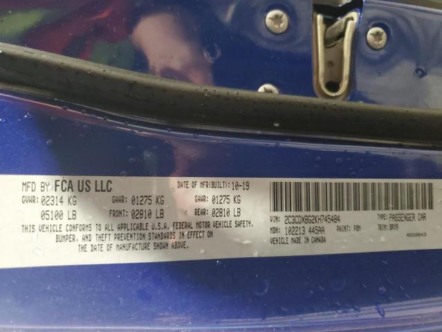 2C3CDXBG2KH745484 2019 Dodge Charger Sxt