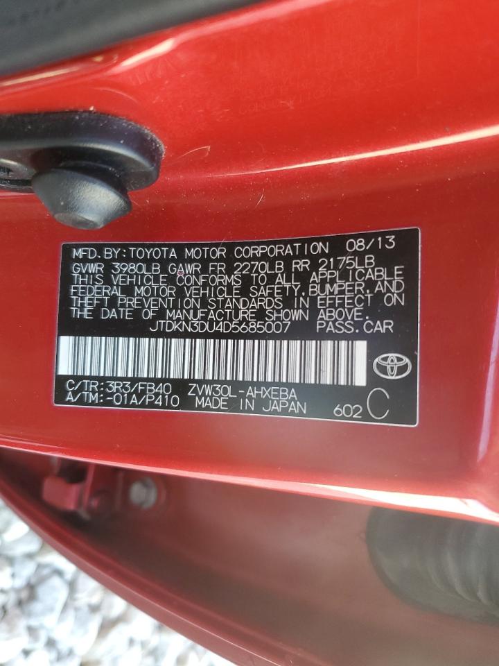 JTDKN3DU4D5685007 2013 Toyota Prius