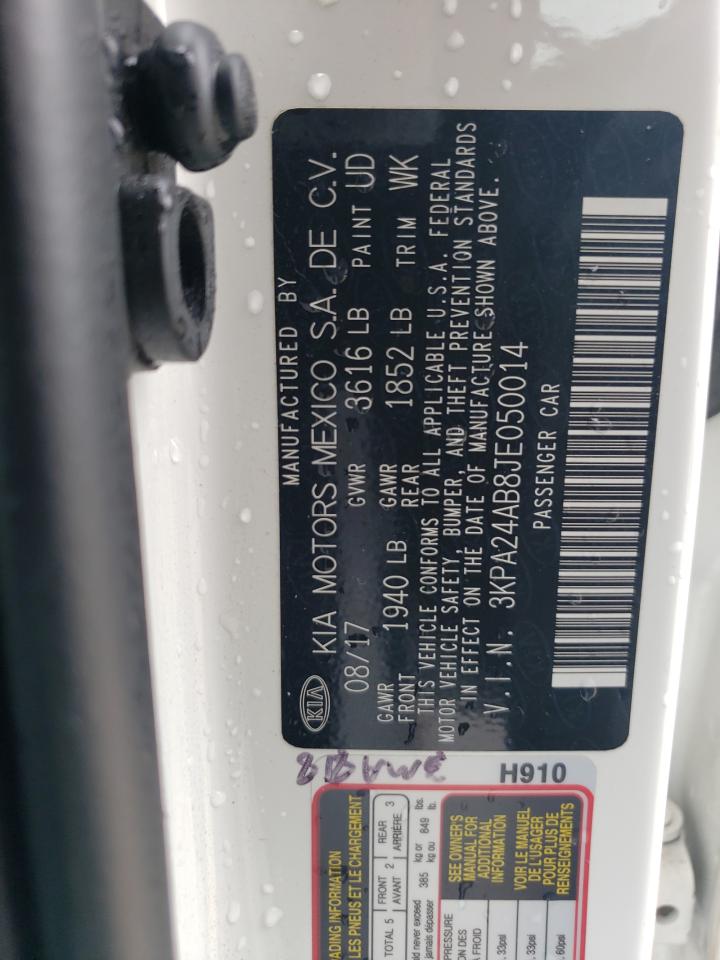 3KPA24AB8JE050014 KIA RIO 2018
