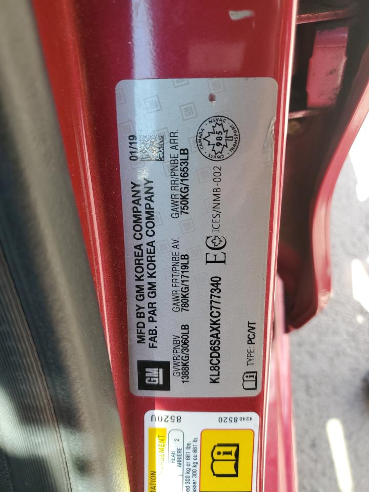 KL8CD6SAXKC777340 CHEVROLET SPARK 2019