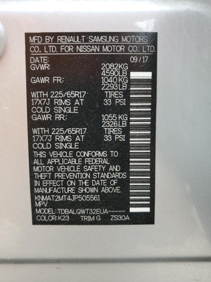KNMAT2MT4JP505561 NISSAN ROGUE 2018