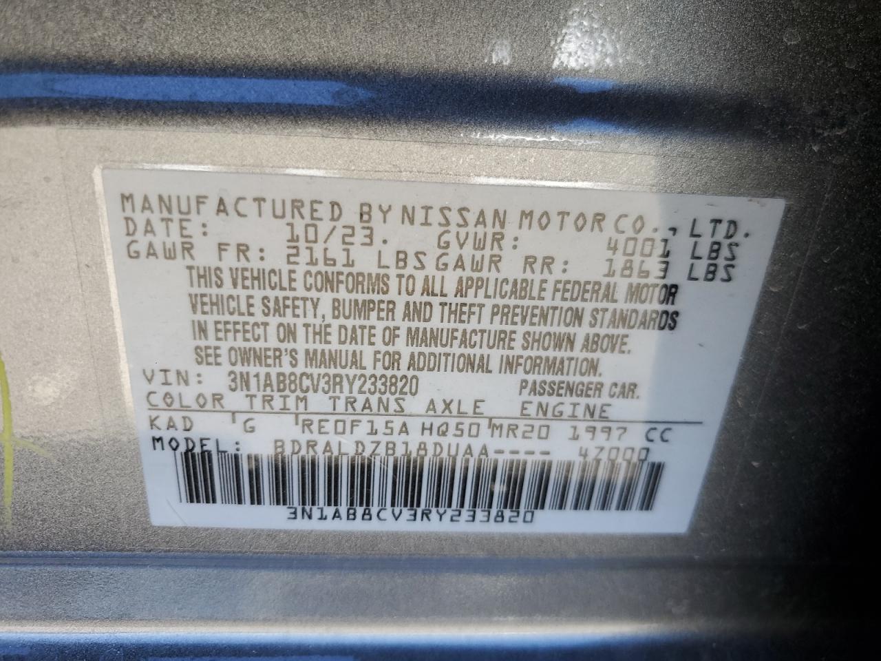 3N1AB8CV3RY233820 NISSAN SENTRA 2024