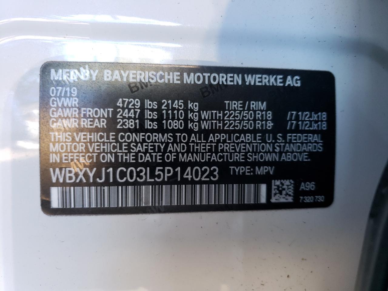 WBXYJ1C03L5P14023 2020 BMW X2 xDrive28I