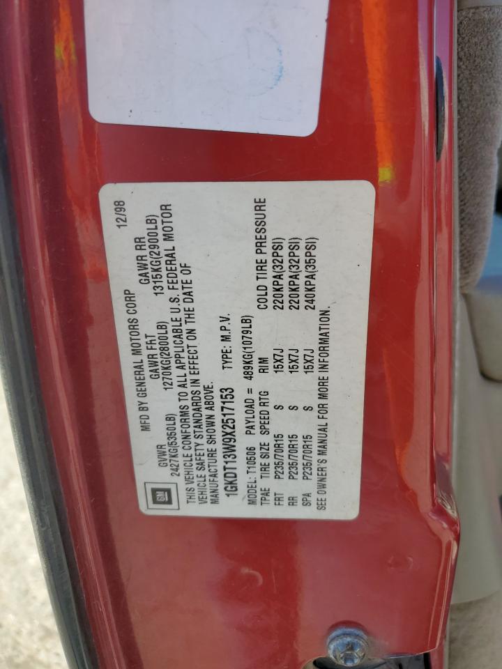 1GKDT13W9X2517153 1999 GMC Jimmy