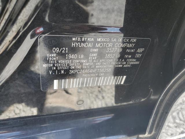 2022 Hyundai Accent Se VIN: 3KPC24A64NE158258 Lot: 48320984