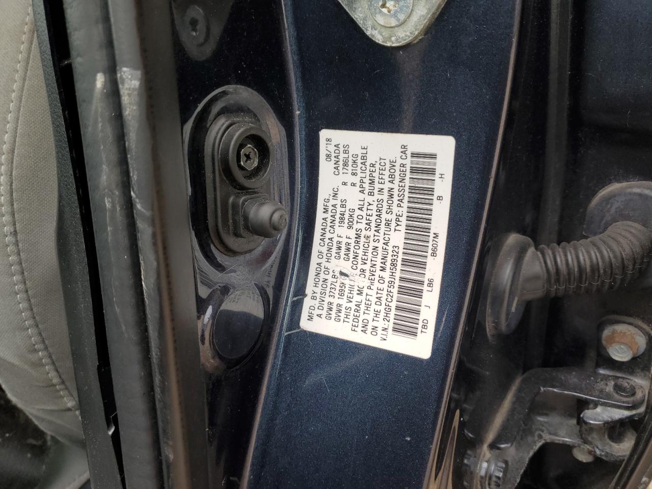 2HGFC2F59JH589323 HONDA CIVIC 2018