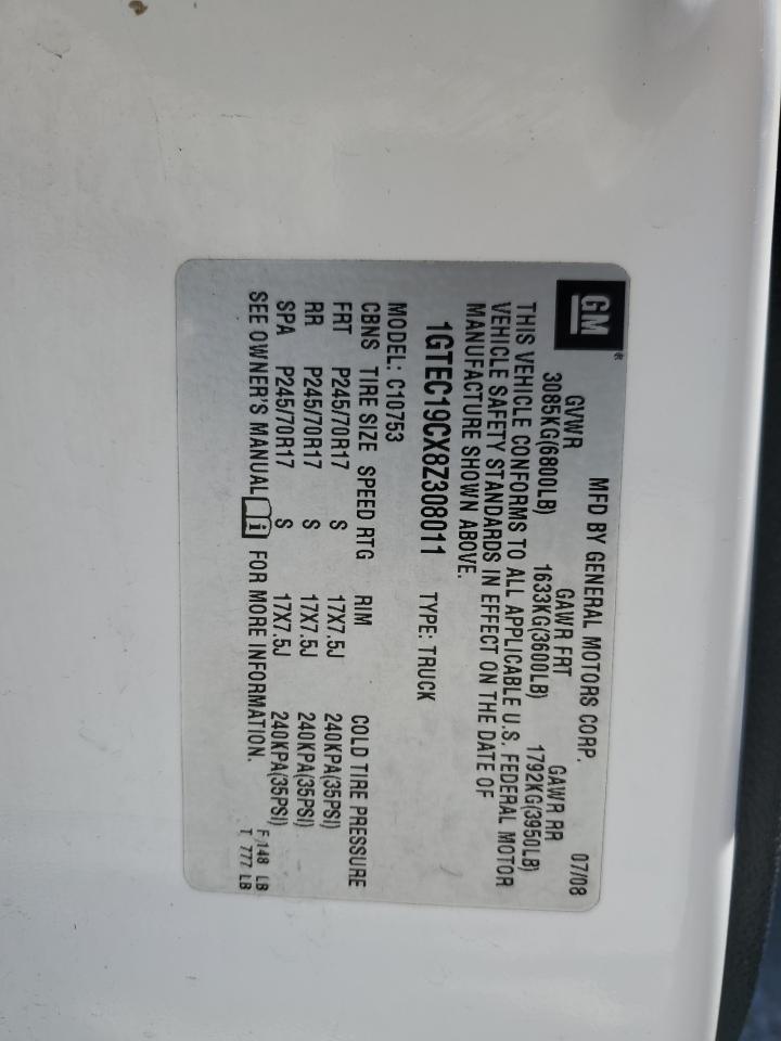 1GTEC19CX8Z308011 2008 GMC Sierra C1500