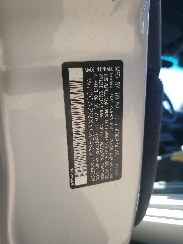 WP0CA298XYU624620 2000 Porsche Boxster