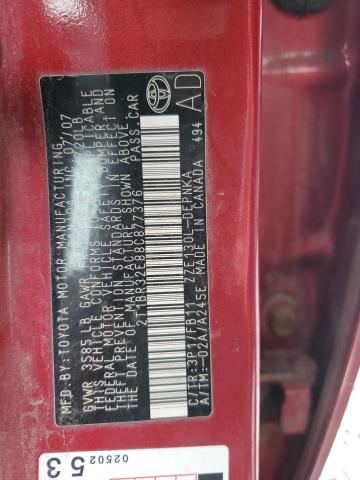 2008 Toyota Corolla Ce VIN: 2T1BR32E88C877376 Lot: 50175794