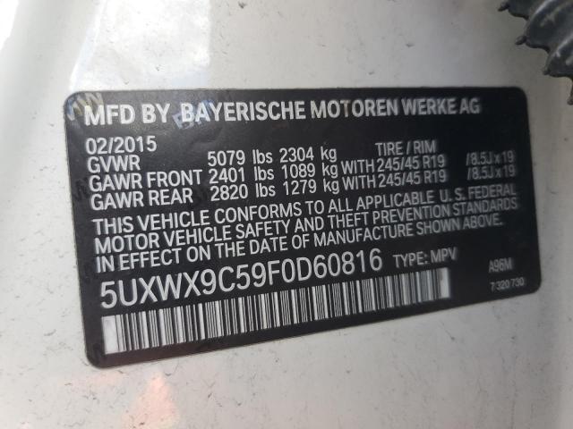 2015 BMW X3 xDrive28I VIN: 5UXWX9C59F0D60816 Lot: 51104954