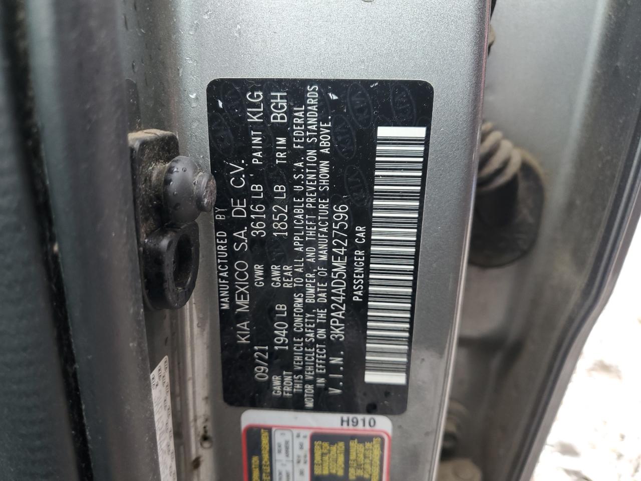 3KPA24AD5ME427596 2021 Kia Rio Lx