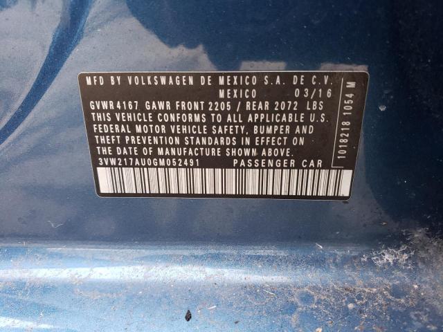 2016 VOLKSWAGEN GOLF S/SE - 3VW217AU0GM052491