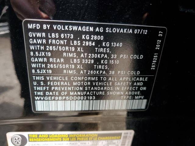 Lot #2501394169 2013 VOLKSWAGEN TOUAREG V6 salvage car