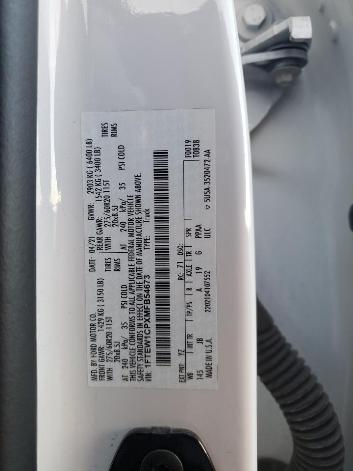 1FTEW1CPXMFB54673 FORD F-150 2021