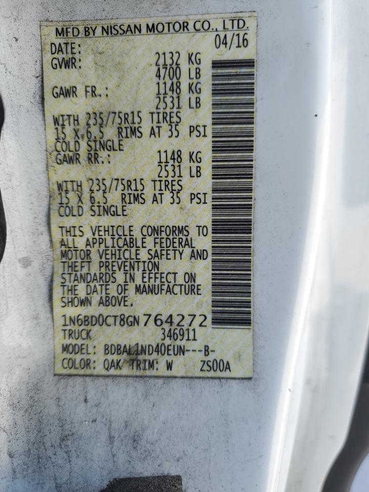 1N6BD0CT8GN764272 NISSAN FRONTIER 2016