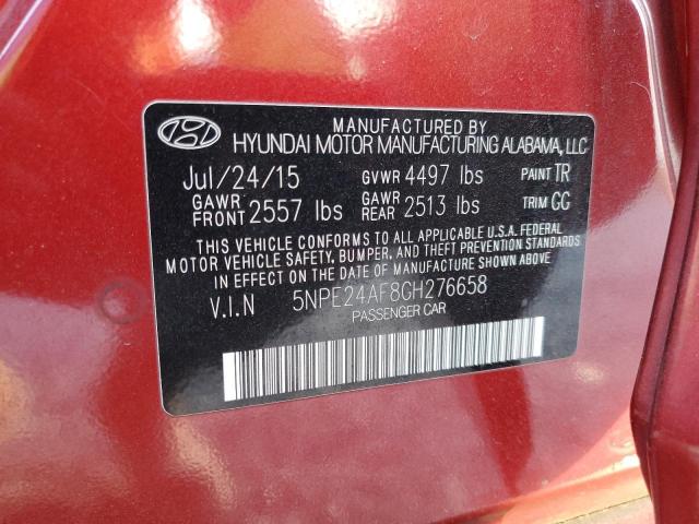 2016 Hyundai Sonata Se VIN: 5NPE24AF8GH276658 Lot: 51618434