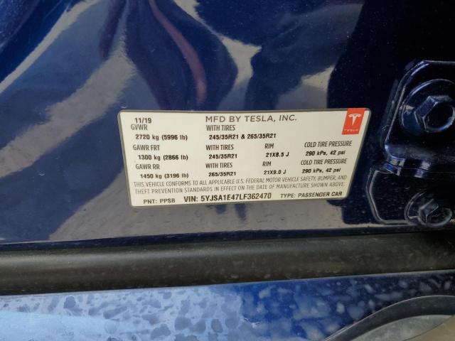 2020 TESLA MODEL S - 5YJSA1E47LF362470